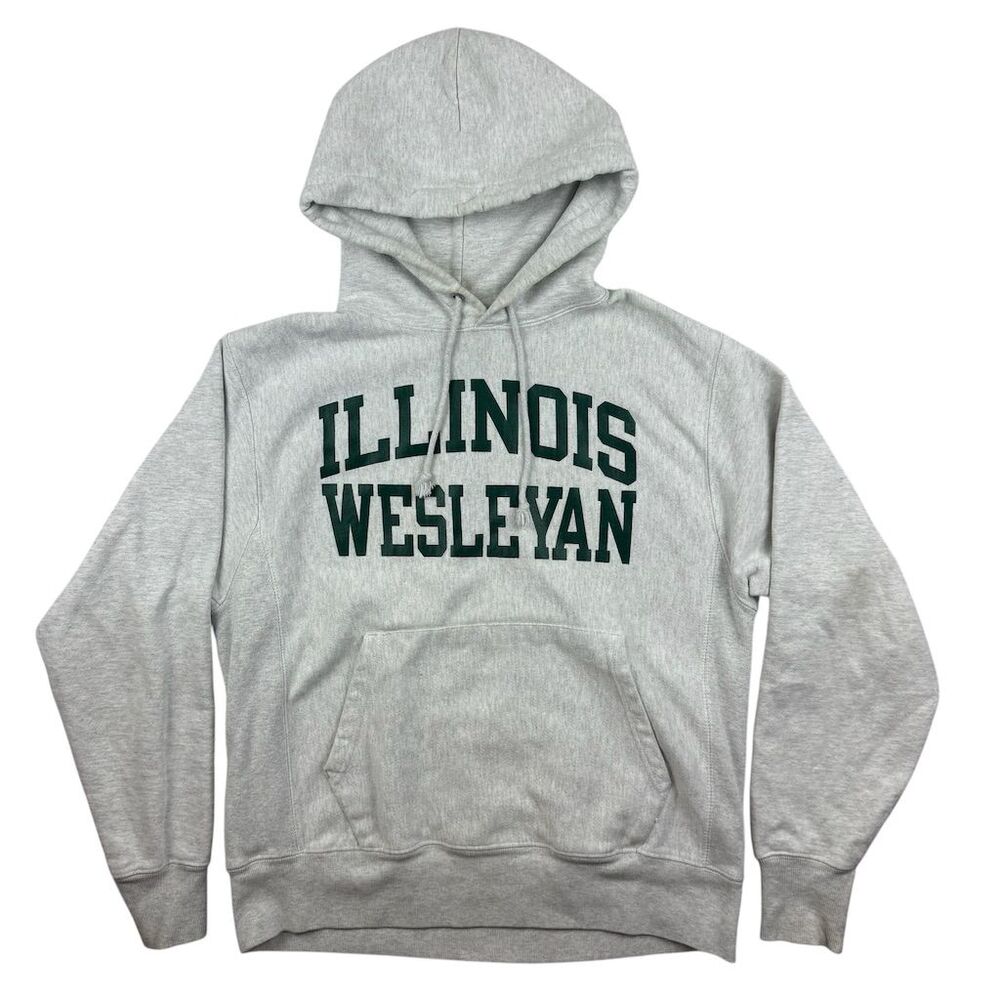 Vintage Champion Illinois Wesleyan University Hoodie Gray M Men’s Reverse Weave